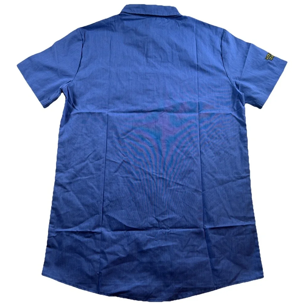 Men's Waffle House Blue‎ Employee Uniform Short Sleeve Shirt- Size Medium